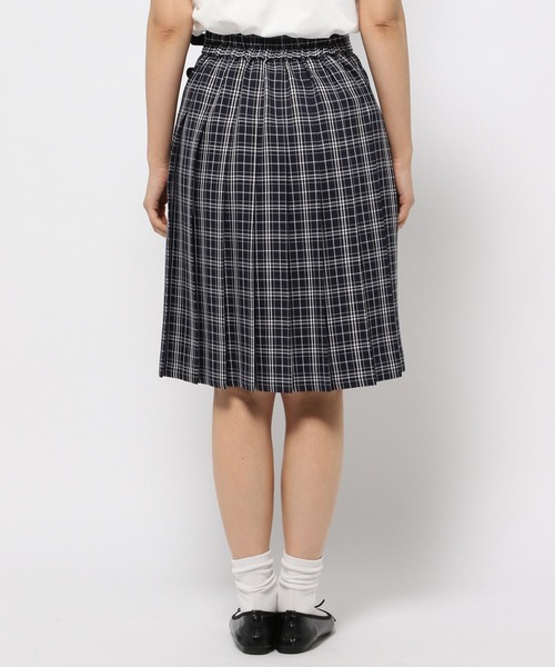 3.3 Field Trip （3.3フィールドトリップ）の「3.3 Field Trip／ベルトツキチェックスカート（スカート・レディース・ライトブルー/ネイビー・FREE）」の11枚目の写真