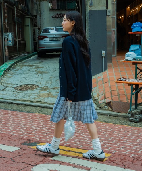 3.3 Field Trip （3.3フィールドトリップ）の「3.3 Field Trip／ベルトツキチェックスカート（スカート・レディース・ライトブルー/ネイビー・FREE）」の22枚目の写真