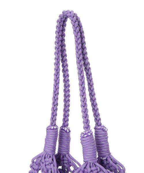 Samansa Mos2 blue（サマンサモスモスブルー）の「巾着付コードマクラメバッグ（ハンドバッグ・レディース・ブラック/パープル/オフホワイト・F）」の22枚目の写真