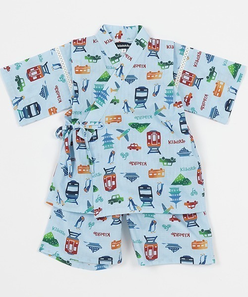 kladskap(クレードスコープ)の「乗り物柄甚平(浴衣・キッズ・オフホワイト/サックスブルー・S/M/L)」の9枚目の写真