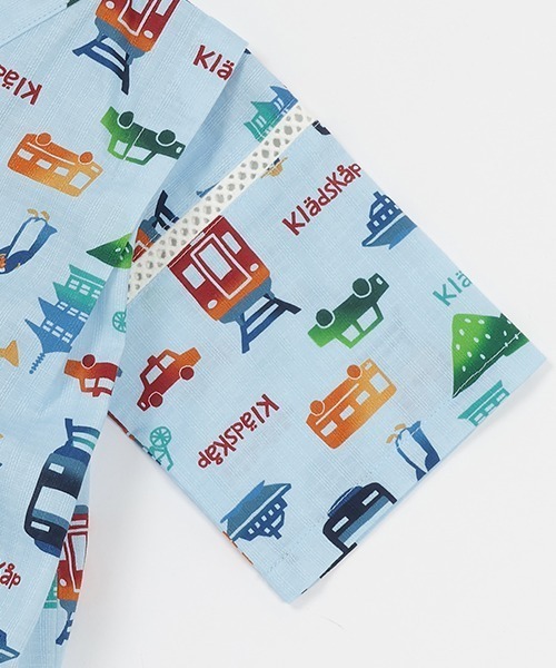 kladskap(クレードスコープ)の「乗り物柄甚平(浴衣・キッズ・オフホワイト/サックスブルー・S/M/L)」の5枚目の写真