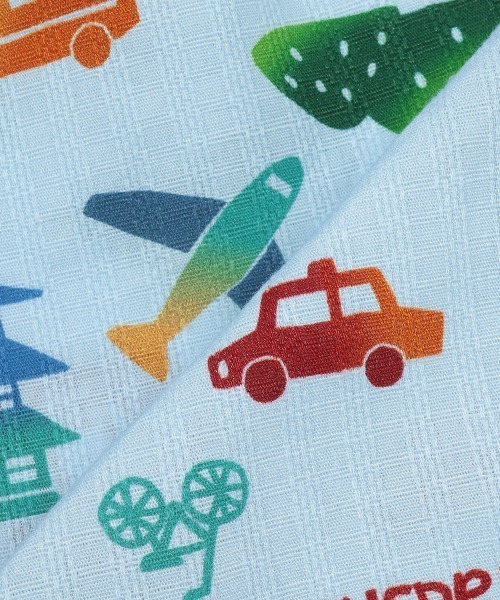 kladskap(クレードスコープ)の「乗り物柄甚平(浴衣・キッズ・オフホワイト/サックスブルー・S/M/L)」の13枚目の写真