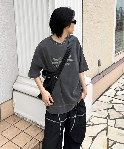 sedacle(セダクル)の「ワッフルスタッズTEE(Tシャツ/カットソー・メンズ・ベージュ/ブラック/アイボリー・SMALL/MEDIUM/LARGE)」の1枚目の写真