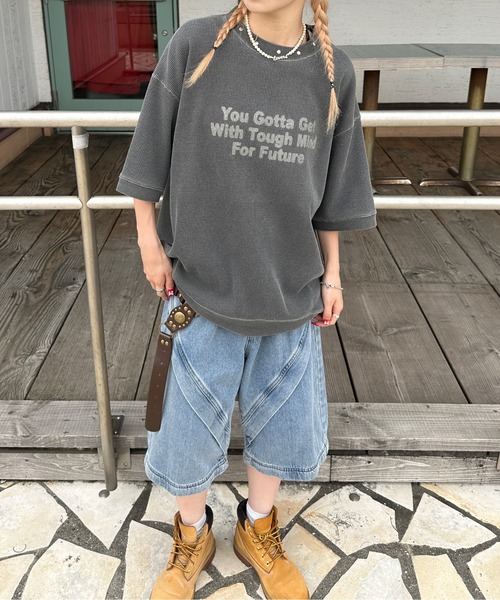 sedacle(セダクル)の「ワッフルスタッズTEE(Tシャツ/カットソー・メンズ・ベージュ/ブラック/アイボリー・SMALL/MEDIUM/LARGE)」の13枚目の写真