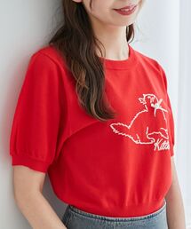 MAJESTIC LEGON | キャットジャカード半袖ニット(ニット/セーター)