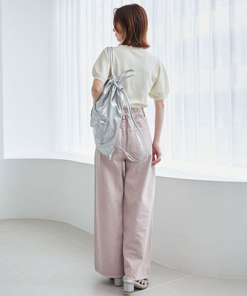 MAJESTIC LEGON（マジェスティックレゴン）の「キャットジャカード半袖ニット（ニット/セーター・レディース・アイボリー/ブラック/レッド・MEDIUM）」の4枚目の写真