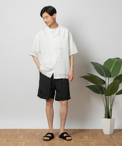 BACK NUMBER(バックナンバー)の「BACK NUMBER(バックナンバー)ドビーオープンカラー半袖シャツ(シャツ/ブラウス・メンズ・ホワイト/ネイビー/ベージュ・M/L/XL)」の5枚目の写真
