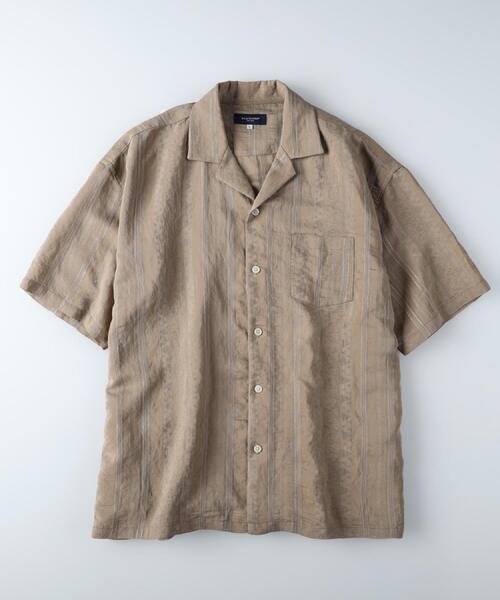 BACK NUMBER(バックナンバー)の「BACK NUMBER(バックナンバー)ドビーオープンカラー半袖シャツ(シャツ/ブラウス・メンズ・ホワイト/ネイビー/ベージュ・M/L/XL)」の9枚目の写真
