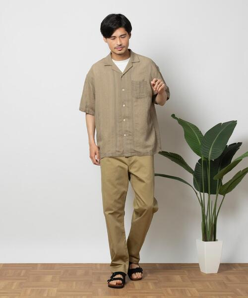 BACK NUMBER(バックナンバー)の「BACK NUMBER(バックナンバー)ドビーオープンカラー半袖シャツ(シャツ/ブラウス・メンズ・ホワイト/ネイビー/ベージュ・M/L/XL)」の10枚目の写真