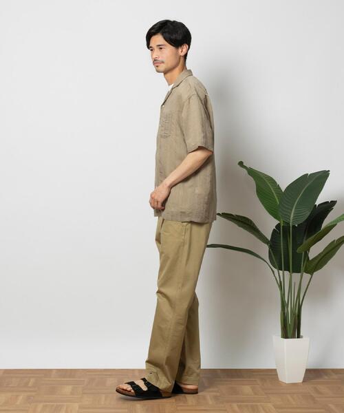 BACK NUMBER(バックナンバー)の「BACK NUMBER(バックナンバー)ドビーオープンカラー半袖シャツ(シャツ/ブラウス・メンズ・ホワイト/ネイビー/ベージュ・M/L/XL)」の11枚目の写真