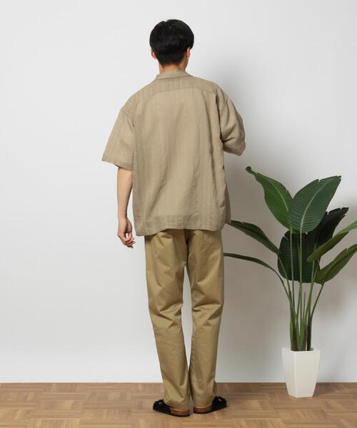 BACK NUMBER(バックナンバー)の「BACK NUMBER(バックナンバー)ドビーオープンカラー半袖シャツ(シャツ/ブラウス・メンズ・ホワイト/ネイビー/ベージュ・M/L/XL)」の12枚目の写真