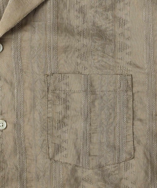 BACK NUMBER(バックナンバー)の「BACK NUMBER(バックナンバー)ドビーオープンカラー半袖シャツ(シャツ/ブラウス・メンズ・ホワイト/ネイビー/ベージュ・M/L/XL)」の13枚目の写真