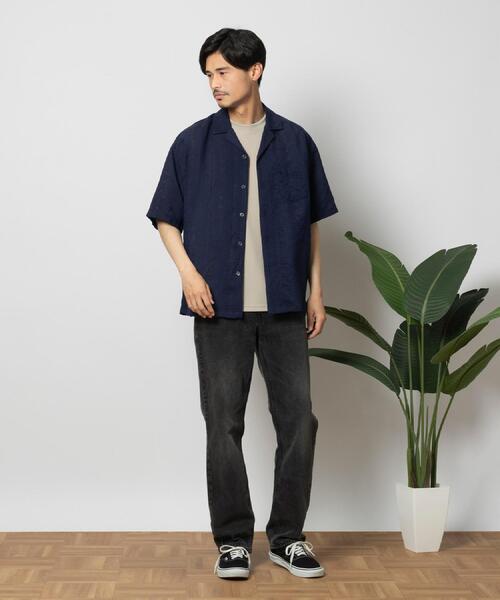 BACK NUMBER(バックナンバー)の「BACK NUMBER(バックナンバー)ドビーオープンカラー半袖シャツ(シャツ/ブラウス・メンズ・ホワイト/ネイビー/ベージュ・M/L/XL)」の19枚目の写真