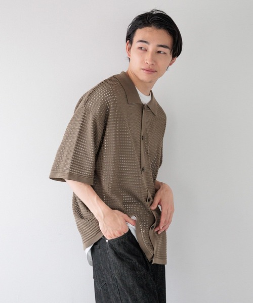 LOWRYS FARM(ローリーズファーム)の「メッシュニットシャツカーデSS 135221(Tシャツ/カットソー・レディース・グリーン/ブラウン/グレー・FREE)」の11枚目の写真