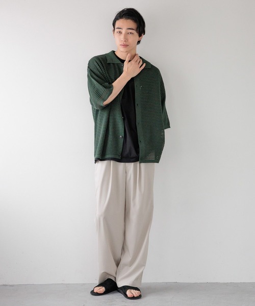 LOWRYS FARM(ローリーズファーム)の「メッシュニットシャツカーデSS 135221(Tシャツ/カットソー・レディース・グリーン/ブラウン/グレー・FREE)」の12枚目の写真