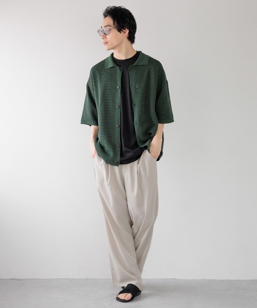 LOWRYS FARM(ローリーズファーム)の「メッシュニットシャツカーデSS 135221(Tシャツ/カットソー・レディース・グリーン/ブラウン/グレー・FREE)」の13枚目の写真