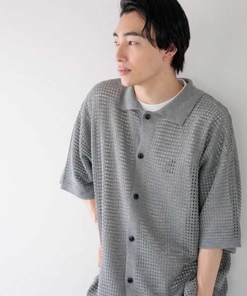 LOWRYS FARM(ローリーズファーム)の「メッシュニットシャツカーデSS 135221(Tシャツ/カットソー・レディース・グリーン/ブラウン/グレー・FREE)」の7枚目の写真