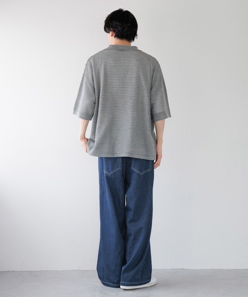 LOWRYS FARM(ローリーズファーム)の「メッシュニットシャツカーデSS 135221(Tシャツ/カットソー・レディース・グリーン/ブラウン/グレー・FREE)」の6枚目の写真