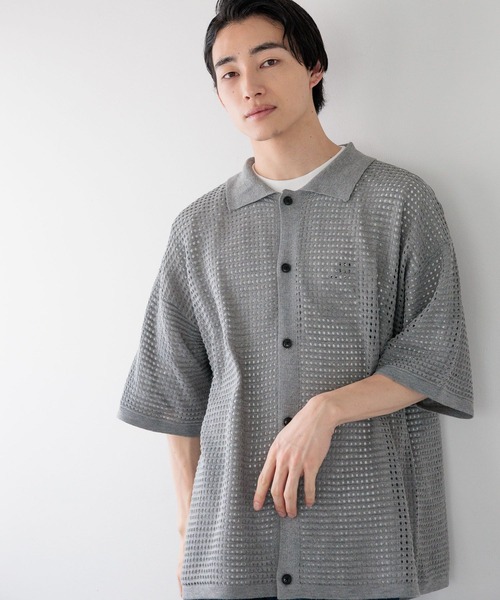 LOWRYS FARM(ローリーズファーム)の「メッシュニットシャツカーデSS 135221(Tシャツ/カットソー・レディース・グリーン/ブラウン/グレー・FREE)」の8枚目の写真