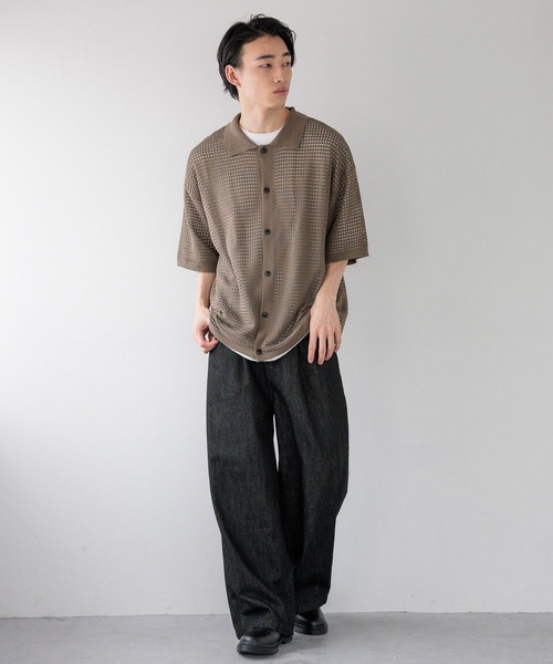 LOWRYS FARM(ローリーズファーム)の「メッシュニットシャツカーデSS 135221(Tシャツ/カットソー・レディース・グリーン/ブラウン/グレー・FREE)」の9枚目の写真