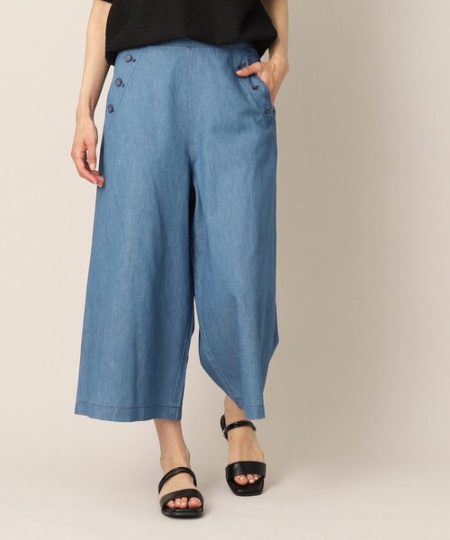 Dessin（デッサン）の「リネンブレンドデニムクロップドマリンパンツ（S～L）（デニムパンツ・レディース・ネイビー/ブルー・01/03/02）」の3枚目の写真
