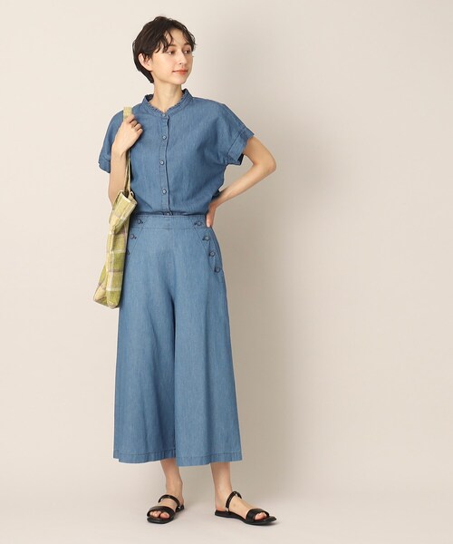 Dessin（デッサン）の「リネンブレンドデニムクロップドマリンパンツ（S～L）（デニムパンツ・レディース・ネイビー/ブルー・01/03/02）」の5枚目の写真