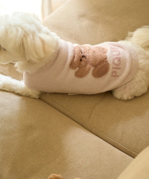 gelato pique(ジェラートピケ)の「【CAT&DOG】ベア柄ジャガードノースリーブプルオーバー(ペットウェア・レディース・ピンク/ネイビー/アイボリー・SMALL/MEDIUM/LARGE)」の12枚目の写真
