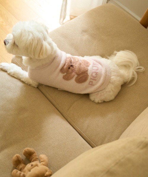 gelato pique(ジェラートピケ)の「【CAT&DOG】ベア柄ジャガードノースリーブプルオーバー(ペットウェア・レディース・ピンク/ネイビー/アイボリー・SMALL/MEDIUM/LARGE)」の13枚目の写真