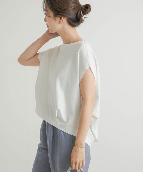 URBAN RESEARCH DOORS（アーバンリサーチドアーズ）の「コットンバックタックフレンチプルオーバー（Tシャツ/カットソー・レディース・ブラック/オフホワイト/ブルー/チャコールグレー・MEDIUM）」の14枚目の写真