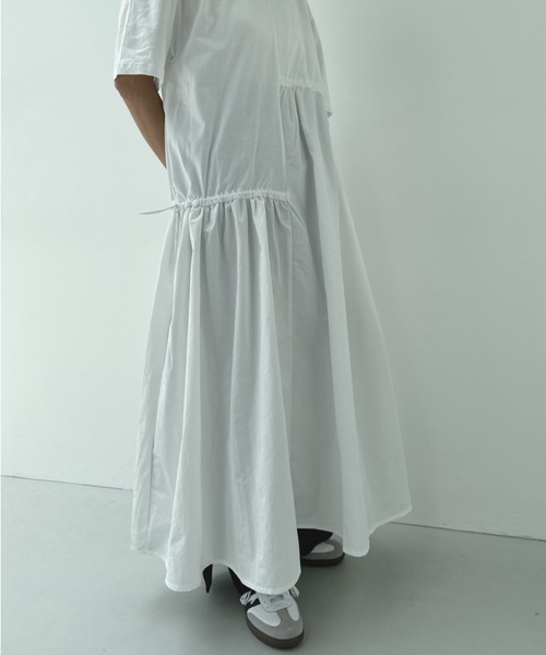 y/m（イム）の「異素材ドッキングドロストワンピース（ワンピース・レディース・ブラック/キャメル/アイボリー・FREE）」の13枚目の写真