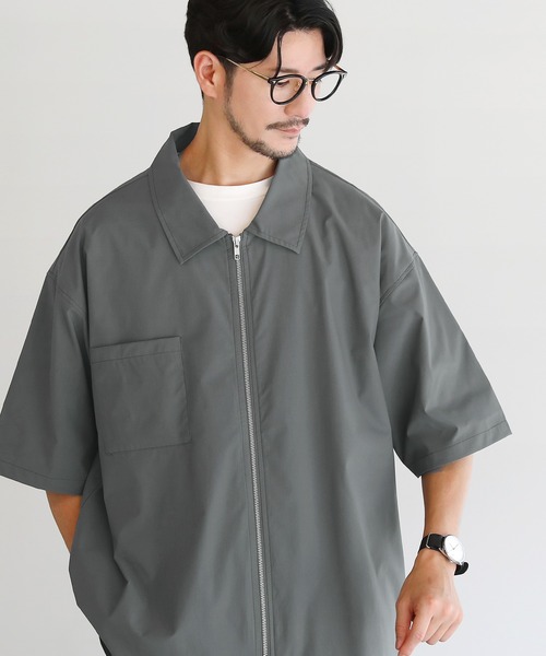 SPU(スプ)の「SOLOTEX(R)半袖ZIPシャツ(シャツ/ブラウス・メンズ・ブラック/ネイビー/チャコール・M/L/XL)」の10枚目の写真