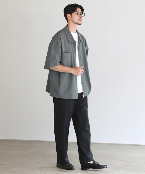 SPU(スプ)の「SOLOTEX(R)半袖ZIPシャツ(シャツ/ブラウス・メンズ・ブラック/ネイビー/チャコール・M/L/XL)」の16枚目の写真
