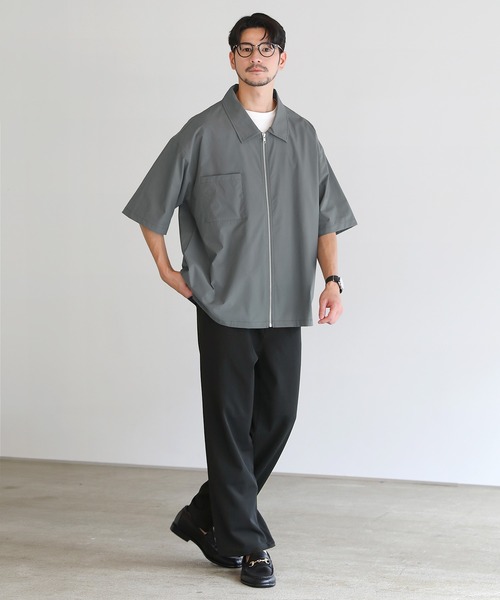 SPU(スプ)の「SOLOTEX(R)半袖ZIPシャツ(シャツ/ブラウス・メンズ・ブラック/ネイビー/チャコール・M/L/XL)」の17枚目の写真
