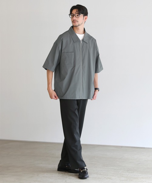 SPU(スプ)の「SOLOTEX(R)半袖ZIPシャツ(シャツ/ブラウス・メンズ・ブラック/ネイビー/チャコール・M/L/XL)」の18枚目の写真