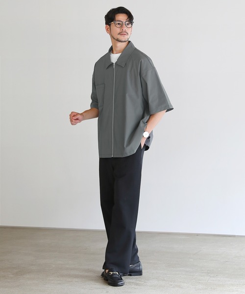 SPU(スプ)の「SOLOTEX(R)半袖ZIPシャツ(シャツ/ブラウス・メンズ・ブラック/ネイビー/チャコール・M/L/XL)」の19枚目の写真