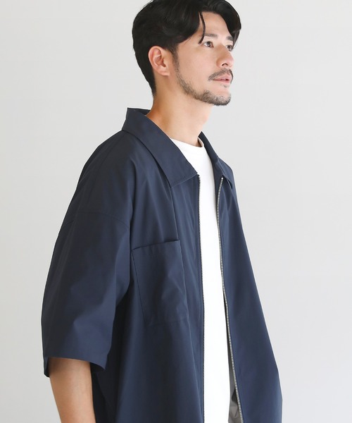 SPU(スプ)の「SOLOTEX(R)半袖ZIPシャツ(シャツ/ブラウス・メンズ・ブラック/ネイビー/チャコール・M/L/XL)」の21枚目の写真