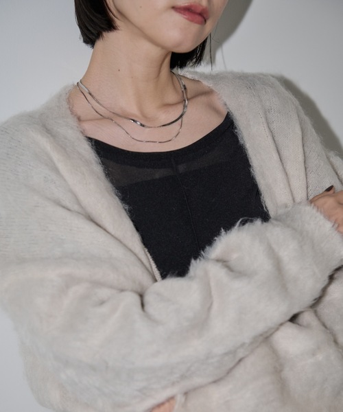 Shelly island（シェリーアイランド）の「起毛ワイドカーディガン（カーディガン/ボレロ・レディース・ホワイト/ブラウン/グリーン/グレー・FREE）」の9枚目の写真