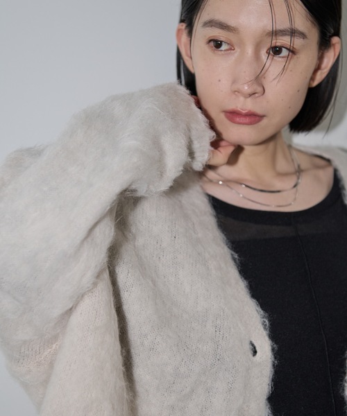 Shelly island（シェリーアイランド）の「起毛ワイドカーディガン（カーディガン/ボレロ・レディース・ホワイト/ブラウン/グリーン/グレー・FREE）」の10枚目の写真