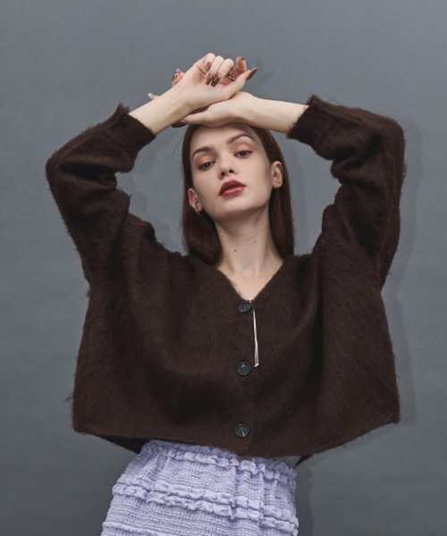 Shelly island（シェリーアイランド）の「起毛ワイドカーディガン（カーディガン/ボレロ・レディース・ホワイト/ブラウン/グリーン/グレー・FREE）」の17枚目の写真