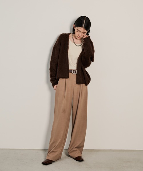 Shelly island（シェリーアイランド）の「起毛ワイドカーディガン（カーディガン/ボレロ・レディース・ホワイト/ブラウン/グリーン/グレー・FREE）」の13枚目の写真