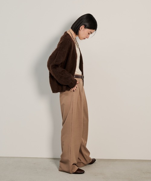 Shelly island（シェリーアイランド）の「起毛ワイドカーディガン（カーディガン/ボレロ・レディース・ホワイト/ブラウン/グリーン/グレー・FREE）」の14枚目の写真