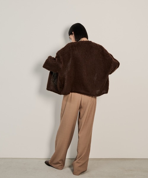 Shelly island（シェリーアイランド）の「起毛ワイドカーディガン（カーディガン/ボレロ・レディース・ホワイト/ブラウン/グリーン/グレー・FREE）」の16枚目の写真