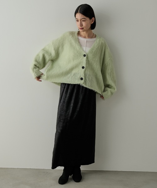 Shelly island（シェリーアイランド）の「起毛ワイドカーディガン（カーディガン/ボレロ・レディース・ホワイト/ブラウン/グリーン/グレー・FREE）」の22枚目の写真