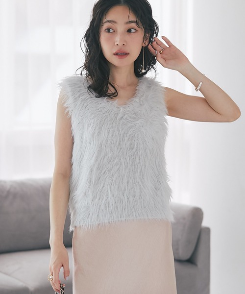 La boutique BonBon ロングフェザー2WAYニット La boutique BonBon（ラブティックボンボン）の「ロングフェザー