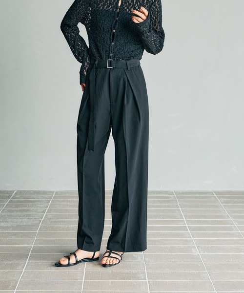 LEPSIM（レプシィム）の「【FOR I SERIES】タックワイドパンツ　138597（その他パンツ・レディース・ブラック/カーキブラウン/グレー・MEDIUM/SMALL）」の7枚目の写真