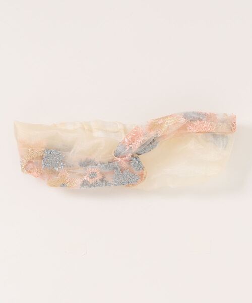 Three Four Time（ｽﾘｰﾌｫｰﾀｲﾑ）の「刺繍チュールカチューム（ヘアバンド・レディース・オフホワイト/ブラック・FREE）」の8枚目の写真