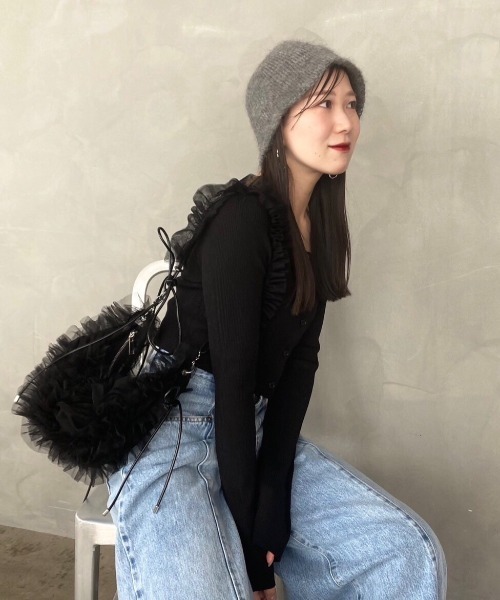 FRAY I.D（フレイアイディー）の「チュールフリル2wayバッグ（ハンドバッグ・レディース・アイボリー/ブラック/モカ・FREE）」の12枚目の写真