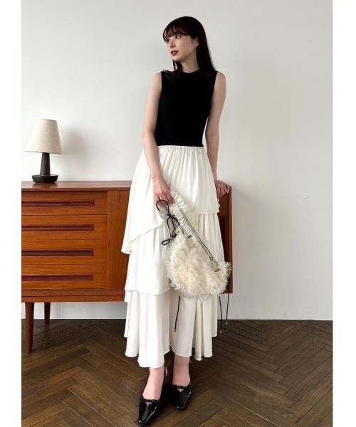 FRAY I.D（フレイアイディー）の「チュールフリル2wayバッグ（ハンドバッグ・レディース・アイボリー/ブラック/モカ・FREE）」の8枚目の写真