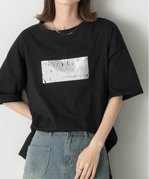 箔プリント オーバーサイズTシャツ