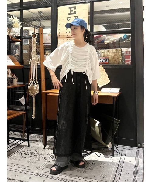 セール】シャーリングアレンジフレアTシャツ（Tシャツ